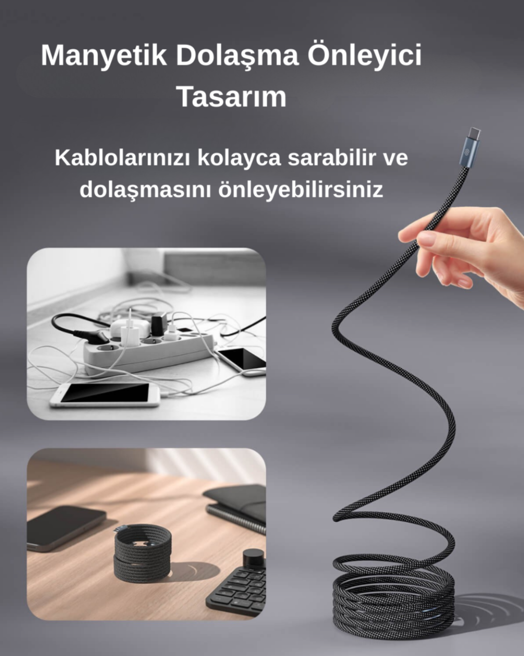 Cablora (Manyetik Sarj Kablosu) (TYPE-C)